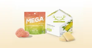gron mega and wyld cannabis edible gummies with packaging