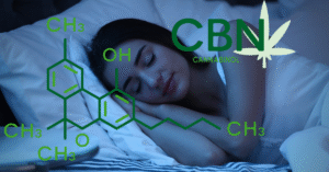 cbn molecular structure with women sleeping in a bed